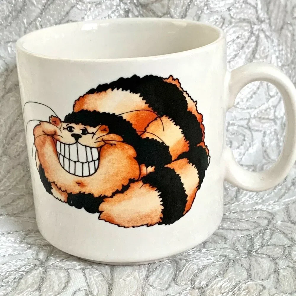 Vintage Coffee Mug Cheshire Cat Keep Smiling